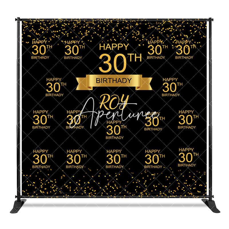 Aperturee - Aperturee Step And Repeat Gold Custom 30th Birthday Backdrop