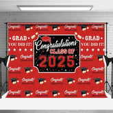 Aperturee - Aperturee Step And Repeat Red Black Congrats Grad Backdrop