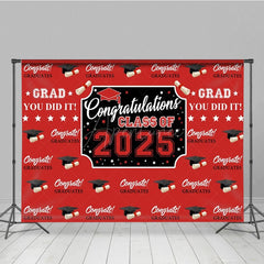 Aperturee - Aperturee Step And Repeat Red Black Congrats Grad Backdrop