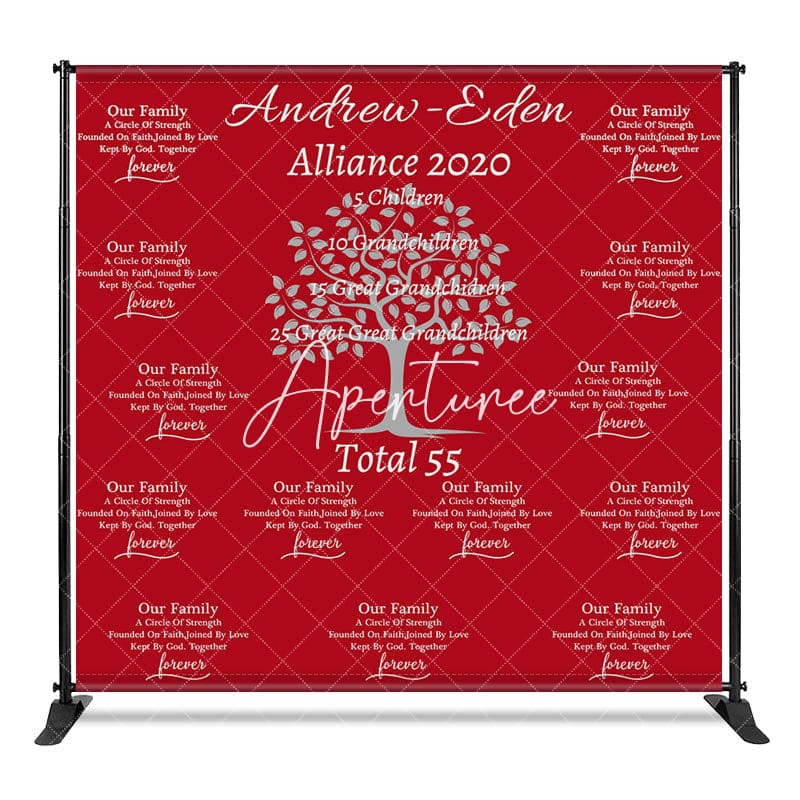 Aperturee - Aperturee Step And Repeat Red Custom Family Reunion Backdrop