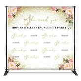 Aperturee - Aperturee Step And Repeat She Said Yes Custom Engagement Backdrop