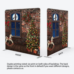 Aperturee - Aperturee Stone House Christmas Moon Night Square Backdrop