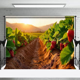 Aperturee - Aperturee Strawberry Orchard Sunset Sweet Warm Winter Backdrop