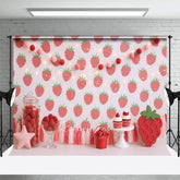 Aperturee - Aperturee Strawberry Wall Lights Sweet Cake Smash Backdrop
