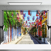 Aperturee - Aperturee Street Flag View Under Sunlight Photography Backdrop