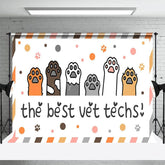 Aperturee - Aperturee Stripe Dots Paw The Best Vet Tech Thank You Backdrop