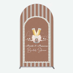 Aperturee Aperturee Stripes Pearls Prosecco Bridal Shower Arch Backdrop