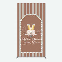 Aperturee Aperturee Stripes Pearls Prosecco Bridal Shower Rectangle Backdrop