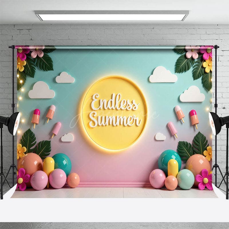 Aperturee - Aperturee Summer Animated Floral Hawaii Beach Vibe Backdrop