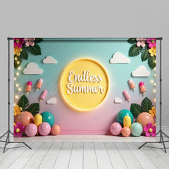 Aperturee - Aperturee Summer Animated Floral Hawaii Beach Vibe Backdrop