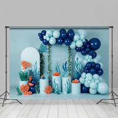 Aperturee - Aperturee Summer Balloon Arch Under The Sea Cake Smash Backdrop