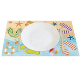 Aperturee - Aperturee Summer Beach Flip Flops Holiday Set of 4 Placemats