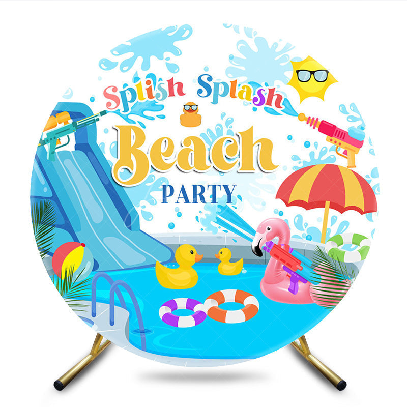 Aperturee - Aperturee Summer Beach Party Splish Splash Circle Backdrop