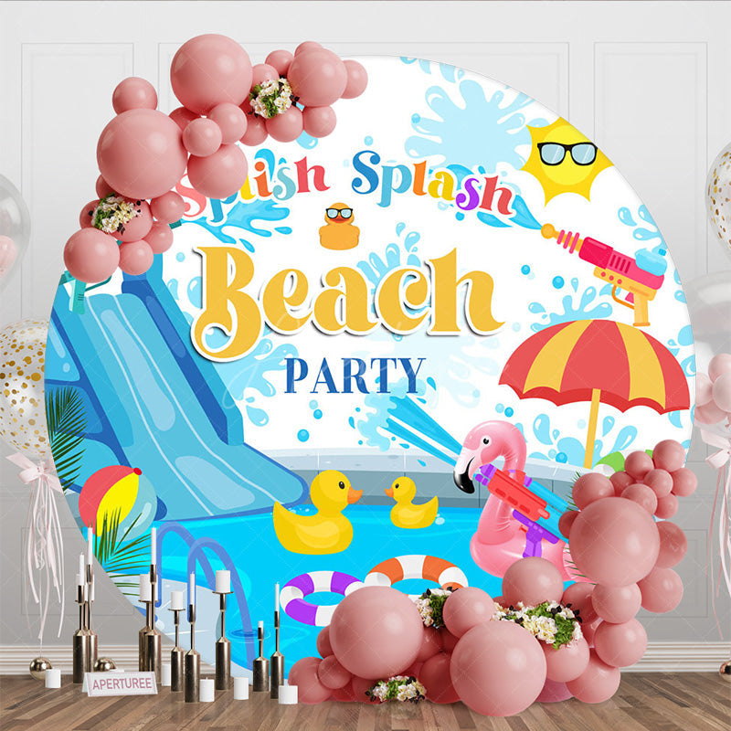 Aperturee - Aperturee Summer Beach Party Splish Splash Circle Backdrop