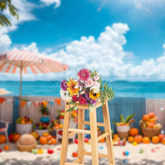 Aperturee - Aperturee Summer Beach Yard Fruit Sweet Holiday Vibe Backdrop