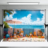 Aperturee - Aperturee Summer Beach Yard Fruit Sweet Holiday Vibe Backdrop