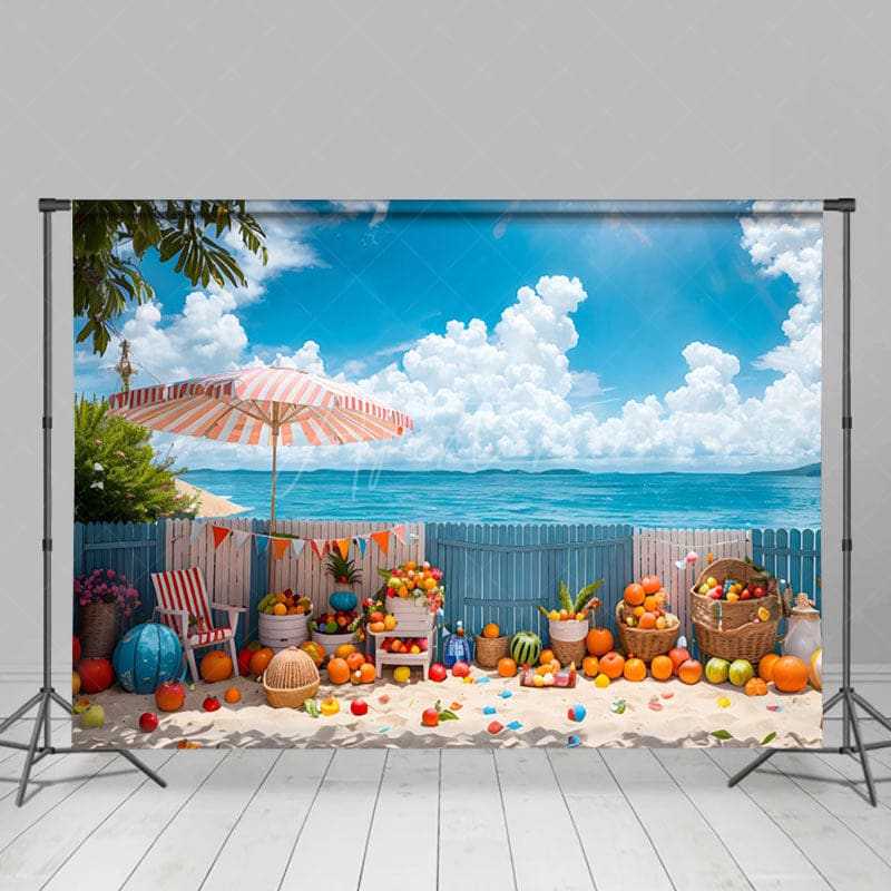 Aperturee - Aperturee Summer Beach Yard Fruit Sweet Holiday Vibe Backdrop