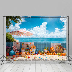 Aperturee - Aperturee Summer Beach Yard Fruit Sweet Holiday Vibe Backdrop