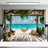Aperturee - Aperturee Summer Beach Yard Hammock Sweet Holiday Backdrop