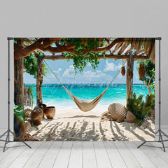 Aperturee - Aperturee Summer Beach Yard Hammock Sweet Holiday Backdrop