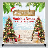 Aperturee - Aperturee Summer Christmas Custom Name Family Reunion Backdrop
