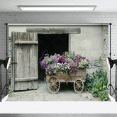 Aperturee - Aperturee Summer Country Cabin Bouquet Trolley Photo Backdrop