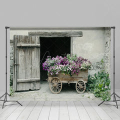 Aperturee - Aperturee Summer Country Cabin Bouquet Trolley Photo Backdrop