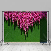 Aperturee - Aperturee Summer Floral Fuschia Greenery Wall Wedding Backdrop