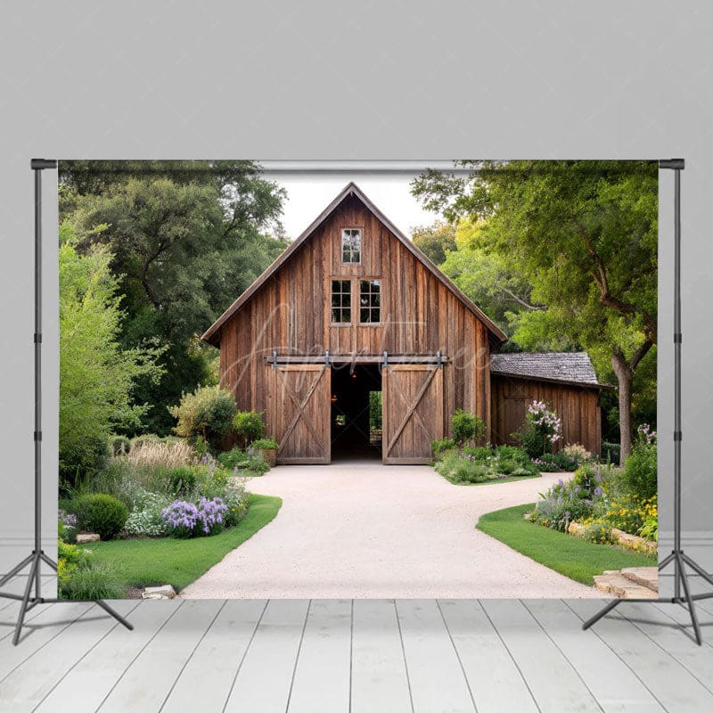 Aperturee - Aperturee Summer Forest Trees Wooden Cabin Photography Backdrop