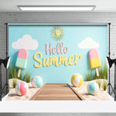 Aperturee - Aperturee Summer Fun Balls Ice Cream Beach Holiday Backdrop