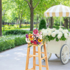 Aperturee - Aperturee Summer Green Park Bouquet Trolley Photography Backdrop