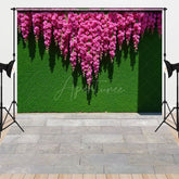 Aperturee - Aperturee Summer Greenery Wall Pink Floral Combo Set Backdrop