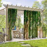 Aperturee - Aperturee Summer Greenery Waterproof Printed Outdoor Curtains