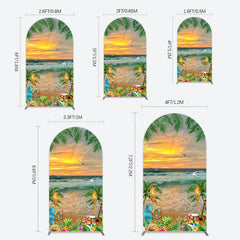 Aperturee - Aperturee Summer Hawaii Sunset Beach Carnival Arch Backdrop