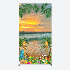 Aperturee - Aperturee Summer Hawaii Sunset Beach Carnival Rectangle Backdrop