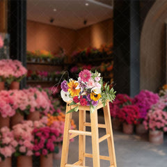 Aperturee - Aperturee Summer Indoor Romantic Flower Shop Wedding Backdrop