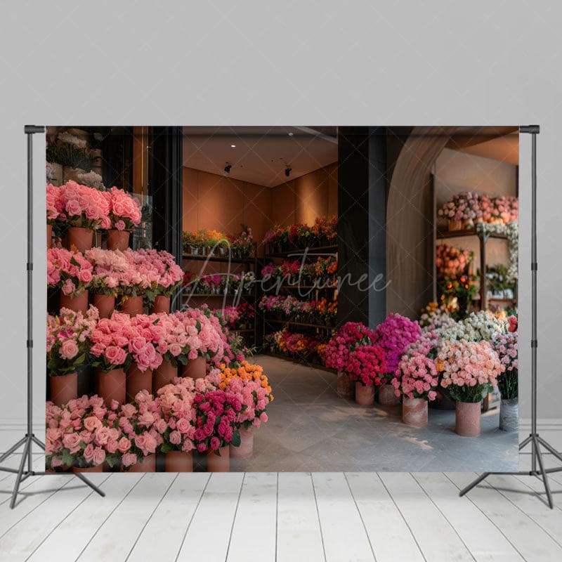 Aperturee - Aperturee Summer Indoor Romantic Flower Shop Wedding Backdrop