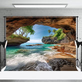 Aperturee - Aperturee Summer Island Cave Vibe Beach Photography Backdrop