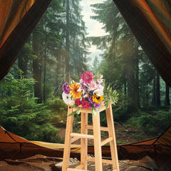 Aperturee - Aperturee Summer Natural Forest Scenery Tent Photo Backdrop