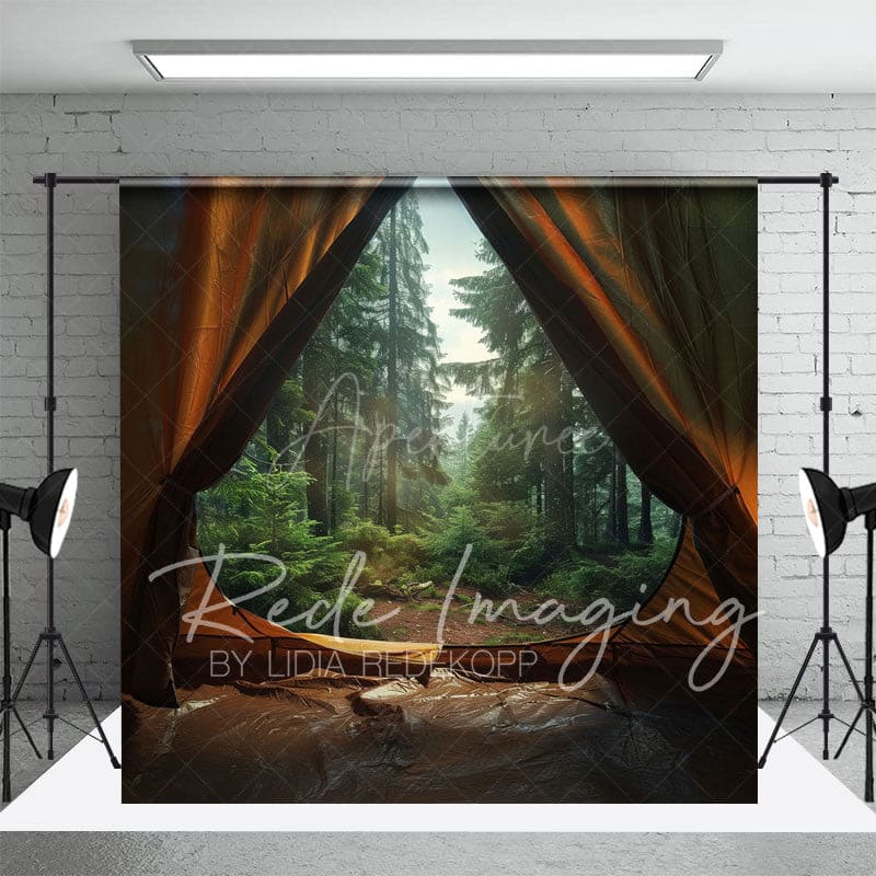 Aperturee - Aperturee Summer Natural Forest Scenery Tent Photo Backdrop