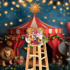 Aperturee - Aperturee Summer Night Starry Sky Circus Cake Smash Backdrop