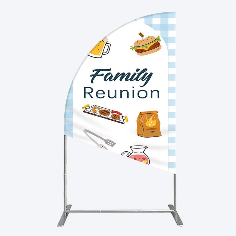 Aperturee - Aperturee Summer Picnic Barbecue Family Reunion Half Moon Arch Backdrop