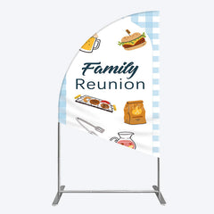 Aperturee - Aperturee Summer Picnic Barbecue Family Reunion Half Moon Arch Backdrop