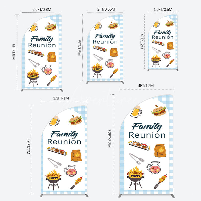 Aperturee - Aperturee Summer Picnic Barbecue Family Reunion Half Moon Arch Backdrop