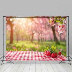 Aperturee - Aperturee Summer Picnic Fuzzy Vibe Floral Photography Backdrop