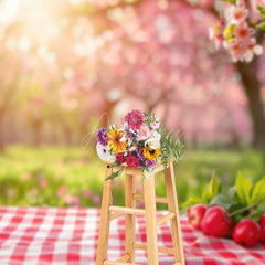 Aperturee - Aperturee Summer Picnic Fuzzy Vibe Floral Photography Backdrop