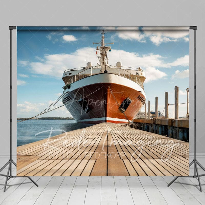 Aperturee - Aperturee Summer Pier Ship Wooden Plank Road Photo Backdrop