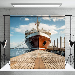 Aperturee - Aperturee Summer Pier Ship Wooden Plank Road Photo Backdrop