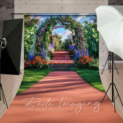 Aperturee - Aperturee Summer Plant Floral Arch Wedding Sweep Photo Backdrop