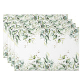 Aperturee - Aperturee Summer Plant Leaves Greenery Set of 4 Placemats